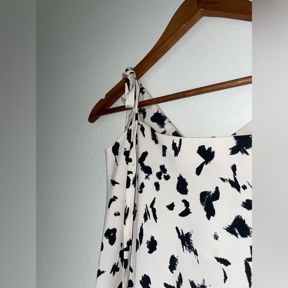 AUDREY 3+1 Leopard Speckled Ink Blot Print Tie Strap Midi Slip Style Dress EUC - Picture 9 of 16
